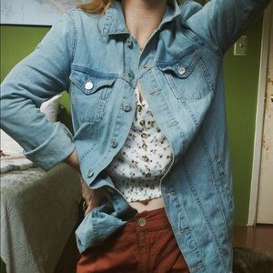 Long denim jacket
